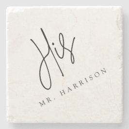 Whimsik Calligraphy Hans Marble Underlägg