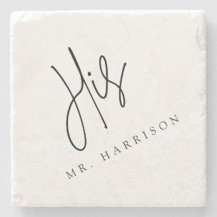 Whimsik Calligraphy Hans Marble Underlägg