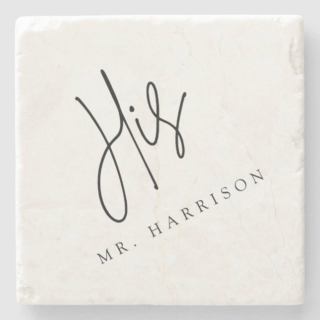 Whimsik Calligraphy Hans Marble Underlägg (Framsidan)
