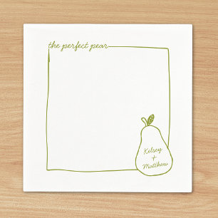 Whimsik & Chic Personlig Funny Pear Bröllop Pappersservett