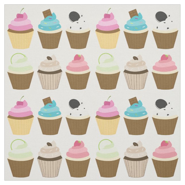 Whimsik Muffins Mönster Tyg (Provkarta)
