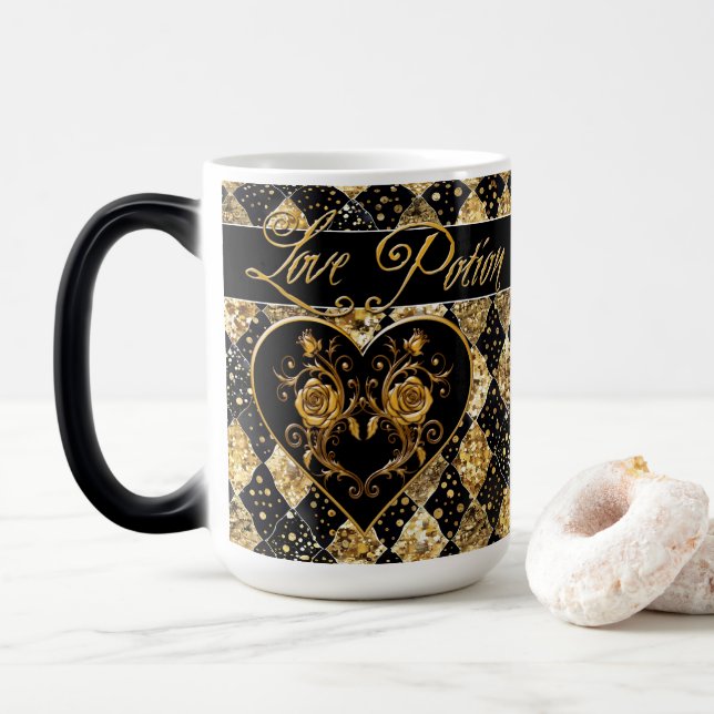 Whimsik och Elegant Goth Kärlek Potion Magisk Mugg (Med munk)