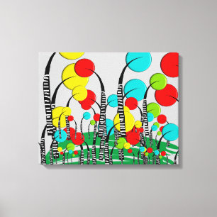 Whimsik och Quirky Träd Art Magic Skogen Canvastryck