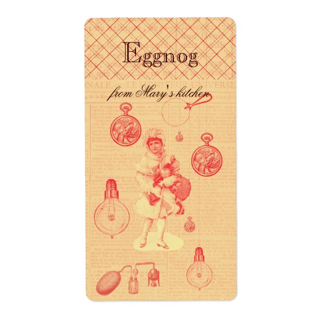 Whimsik steampunk personlig homemade eggnog fraktsedel (Framsidan)