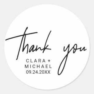 Whimsiker Calligraphy Tack Wedding Favor Runt Klistermärke