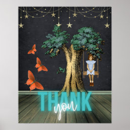 Whimsiker Girl in Swing Surreal Tack Poster