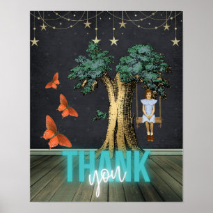 Whimsiker Girl in Swing Surreal Tack Poster