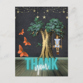 Whimsiker Girl in Swing Surreal Tack Vykort