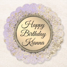 Whimsiker Glittery Starry Lavender Birthday Underlägg Papper