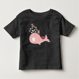 Whimsiker Miss Rosa Whale Bow Monogram Flicka T Shirt