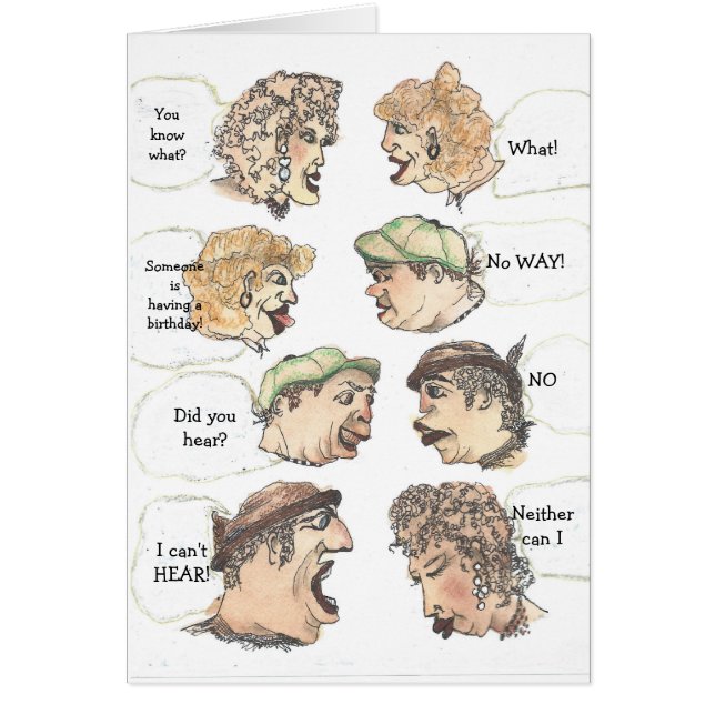 Whimsiker och gals humoriserade födelsedag hälsningskort (Framsidan)