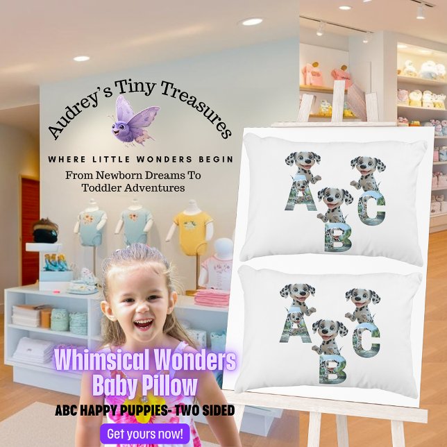 Whimsiker Wonders ABC Dalmatian Baby Pillow Prydnadskudde (Skapare uppladdad)