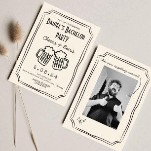 Whimsiky Cheers och Öl Bachelor Inbjudningar