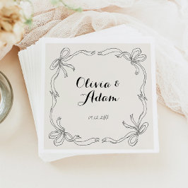 Whimsiky Quirky Retro Hand plockade Bow Bröllop Pappersservett