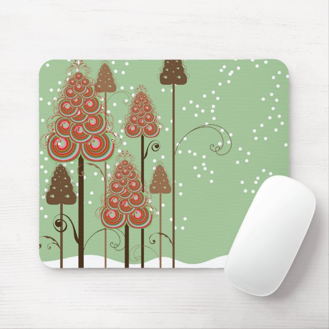 Whimsily Curly Julgranar Winter Wonderland Musmatta (Med mus)