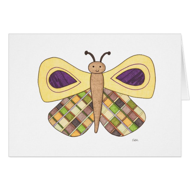 Whimsima Butterfly Notecards Hälsningskort (Framsidan Horizontal)