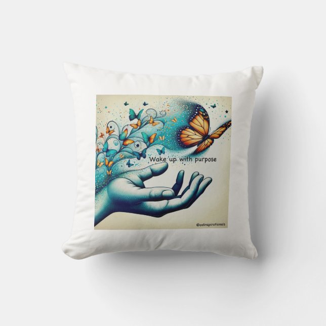 Whimsima drömmar: Butterfly Bliss Pillow Kudde (Framsida)