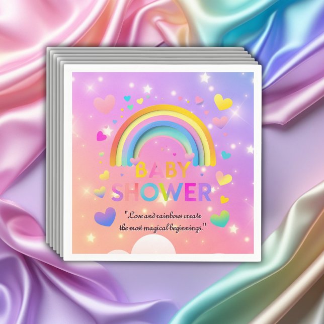 Whimsima Hearts & Rainbows Baby Shower Pappersservett (Skapare uppladdad)