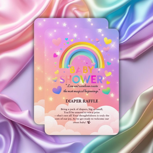 Whimsima Hearts & Rainbows Baby Shower Tilläggskort (Skapare uppladdad)