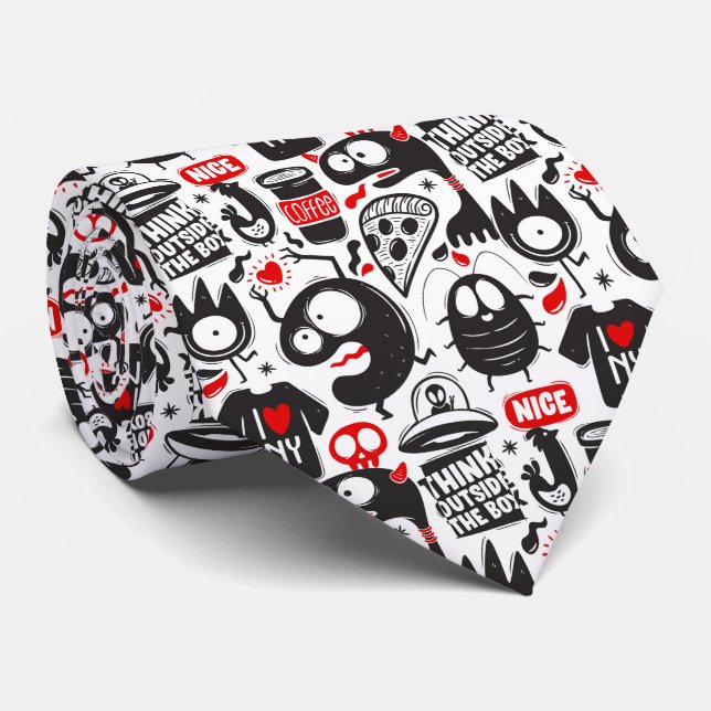Whimsima Monsters och Quotes Black & Red Slips (Rullad)