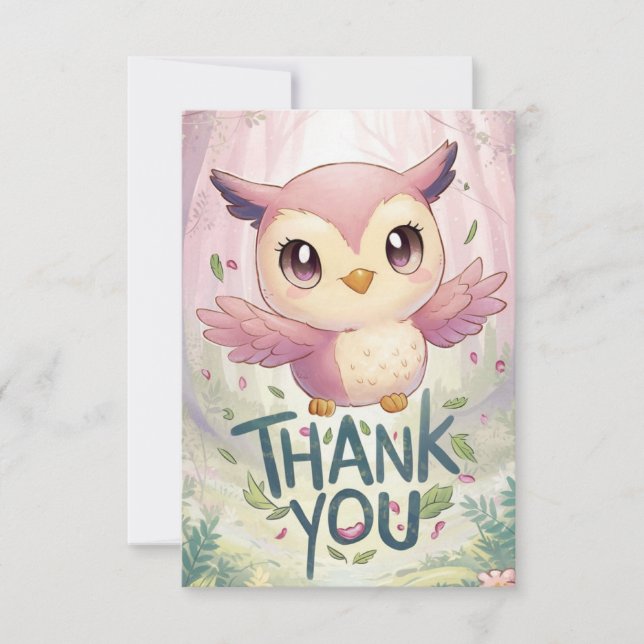 Whimsious Loving Uggla Tack Kort (Framsida)