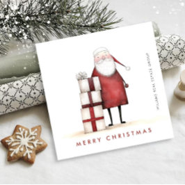 Whimsious Minimalist Jultomten-julfirman Julkort