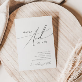 Whimsious Minimalist Script Avslappnad Bröllop Inbjudningar