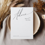 Whimsious Minimalist Script Bröllop Rådkort<br><div class="desc">Det här minimalistiska manuset bröllop är perfekt för ditt klassiska svarta och vita lilla moderna boho bröllop. Utformningen har elegant, delikat och romantiskt handskrivet kalligrafibrev med formell shabby chic-typografi. Det kommer att se bra ut när som helst under bröllop-säsongen: vår, sommar, fall eller vinter! Produkten är redigerbar och har gott...</div>