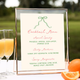 Whimsious Quirky Handwrite Cocktail Menu Poster
