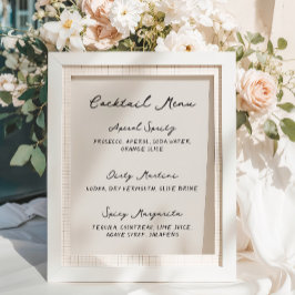 Whimsious Quirky Handwrite Cocktail Menu Poster