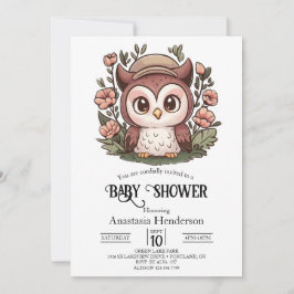 Whimsious-Uggla Baby Shower Inbjudningar