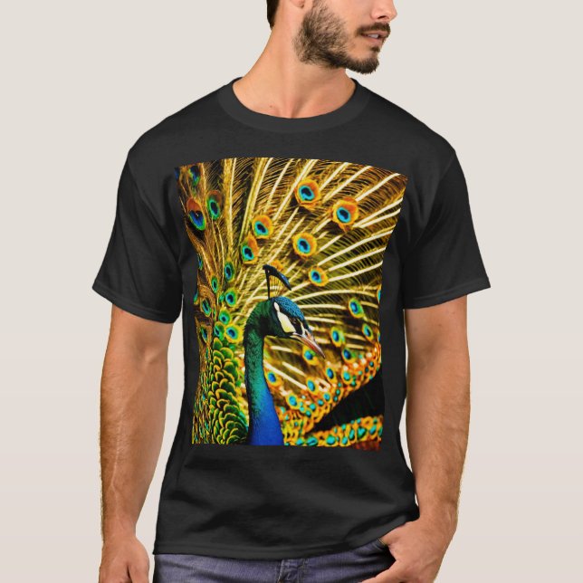 "WhimsiPlume: Etheral Peacock Apparel" T Shirt (Framsida)