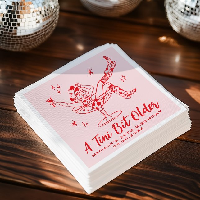 Whimsique A Tini Bit Older Rosa och Red Birthday Pappersservett (Skapare uppladdad)