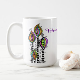 Whimsique Abstrakt Flowers Kaffemugg