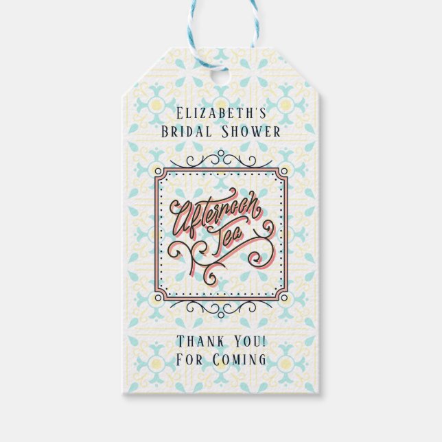 Whimsique Aeftermiddag Tea Gift-Märkre Presentetikett (Framsidan)