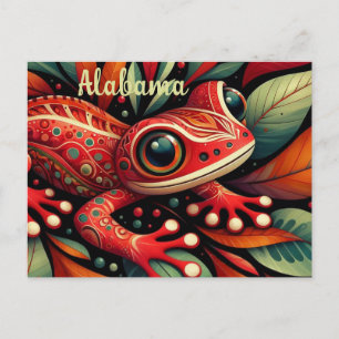 Whimsique Alabama State Red Backe Salamander Vykort