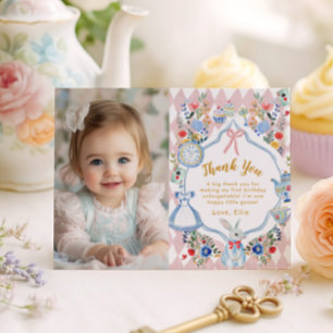 Whimsique Alice i Onederland Foto - tackkort Inbjudningar