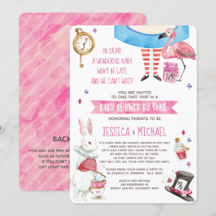Whimsique Alice i Wonderland Baby Shower by Mail Inbjudningar