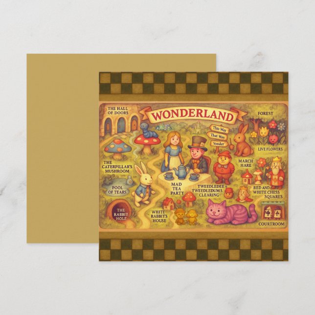 Whimsique Alice i Wonderland Karta (Fram/baksida)