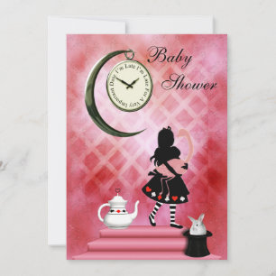 Whimsique Alice & Rosa Flamingo Flicka Shower Inbjudningar