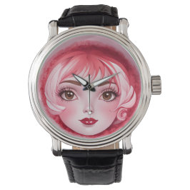Whimsique Anime Girl Ansikte Watch Armbandsur