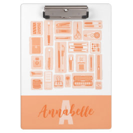 Whimsique Art Supplies Peach Orange Monogram
