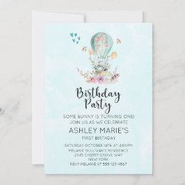 Whimsique Baby Bunny i en Födelsedagsfest av ballo Inbjudningar