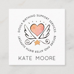Whimsique Baby Doula Birth Coach eller Midfru Fyrkantigt Visitkort