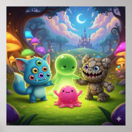 Whimsique Baby Monsters Poster