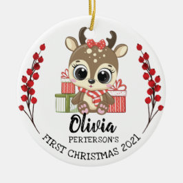 Whimsique Baby Moose Baby 1st jul Julgransprydnad Keramik