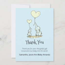 Whimsique Baby Shower-Tack | Elefanter Blue Tack Kort