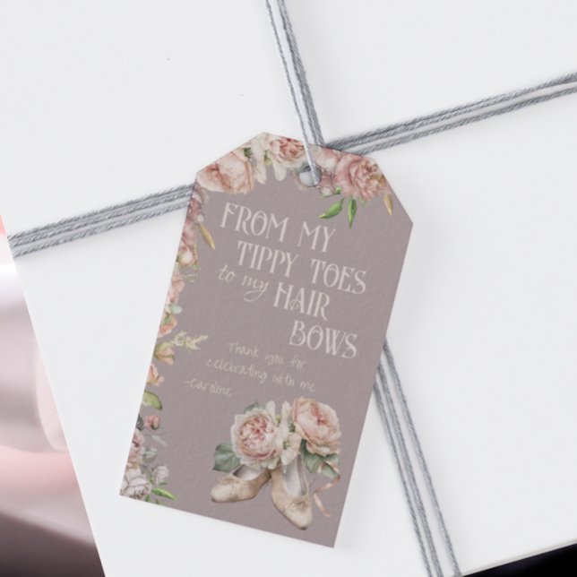 Whimsique Ballerina Dance Birthday Presentetikett (Skapare uppladdad)