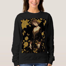 Whimsique Baroque Muse Sweatshirt - Guld Embroider T Shirt