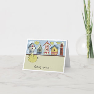 Whimsique Birdshops Notecard Kort